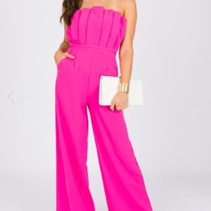 Entro Vibrant Pink Strapless Jumpsuit